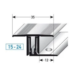 Barre De Seuil à Clipser Pour Sol Stratifié/parquet | Hauteur 15-24 Mm | Aluminium Anodisé -Maison Décorer Magasin AUER0448