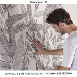 Grandeco | Asperia | JF1215 | Intissé Papier Peint | Uni | 10.05 X 0.53 M | Blanc -Maison Décorer Magasin Grandeco Tapezierhinweis 1