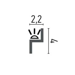 Elite Decor | Lichtleiste KH902 | Polystyrol | 22 X 40 X 2000 Mm | Weiß | Styropor Deckenleiste 10 Elite Decor | Lichtleiste KH902 | Polystyrol | 22 X 40 X 2000 Mm | Weiß | Styropor Deckenleiste -Maison Décorer Magasin KH902 skizze