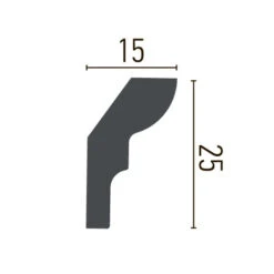 Moulure De Plafond Sobre P892 | 25 X 15 Mm | Polyuréthane Résistant à L'impact, à L'humidité