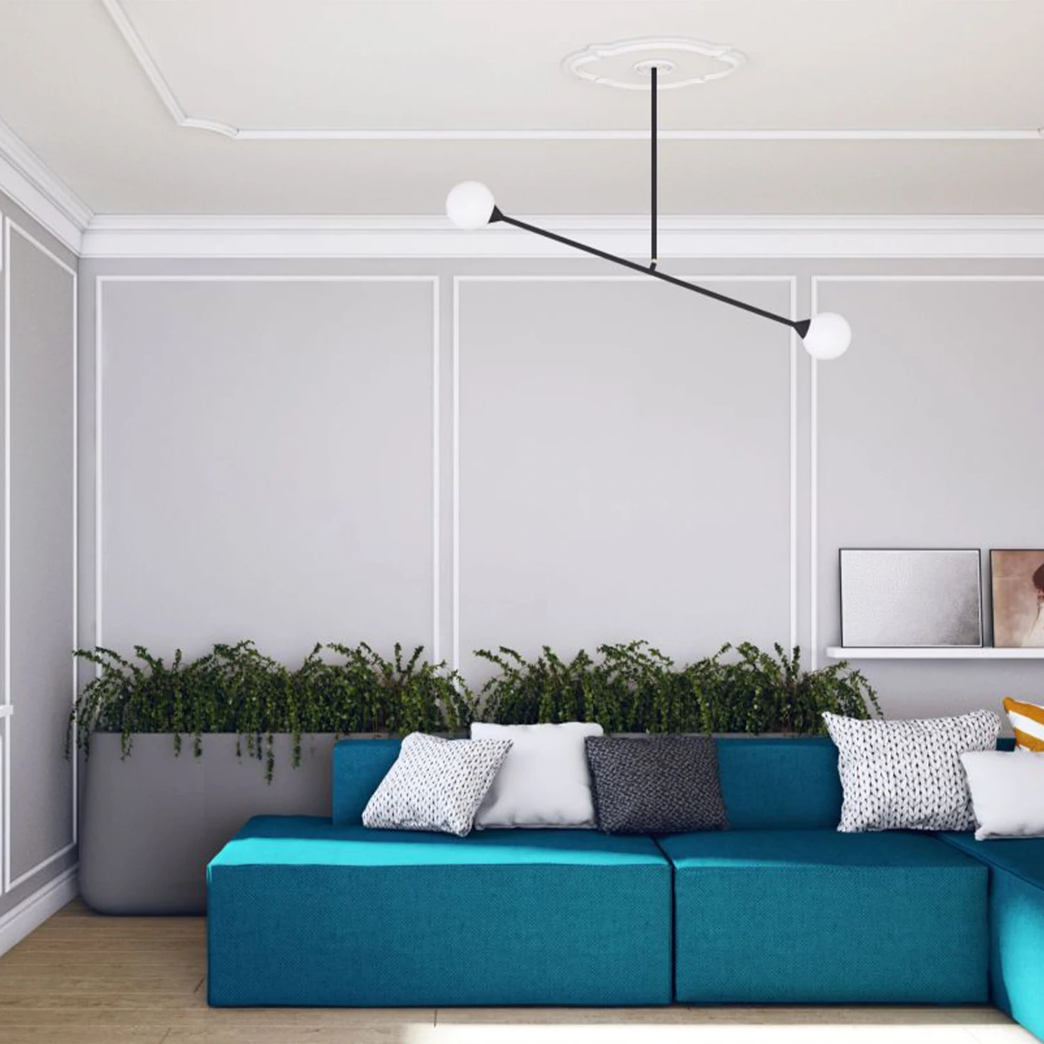 Rosace Moderne Marbet R-10 | Ø 51.5 X 42 Cm | Polystyrène Léger Blanc 2 Rosace Moderne Marbet R-10 | Ø 51.5 X 42 Cm | Polystyrène Léger Blanc – Image 2