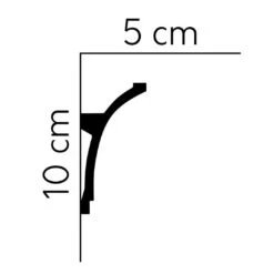 PROVISTON | Lichtleiste "NEC100" | 50 X 100 X 2000 Mm | Weiß | Deckenleiste | Stuckleiste | Modern