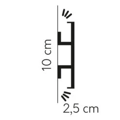 Moulure LED Sublime QL017 | 25 X 100 Mm | Polyuréthane HD, Résistant, éclairage Indirect