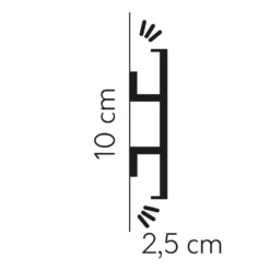 Moulure LED Sublime QL017 | 25 X 100 Mm | Polyuréthane HD, Résistant, éclairage Indirect