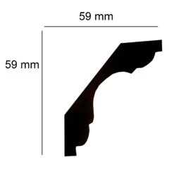 Elite Decor | Stuckleiste P908 | Polyurethan | 59 X 59 X 2000 Mm | Styropor Deckenleiste | Weiß