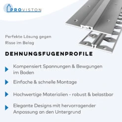 PROVISTON | Profilé De Dilatation | 67 X 4.5 X 2700 Mm | Alu Anodisé | Dilatation:2.5 Mm -Maison Décorer Magasin PROVISTON Dehnungsfugenprofile USP