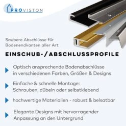 Profilé De Finition | Largeur:22.5 Mm | H:10.3 Mm | Longueur:2500 Mm | Alu | Très Bonne Qualité -Maison Décorer Magasin PROVISTON Einschubprofile USP 16