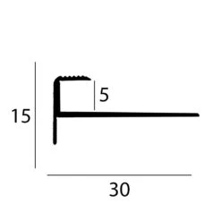 Nez De Marche | Hauteur 15 Mm | Largeur 30 Mm | Longueur 1000 Mm | Épaisseur Sol 5 Mm