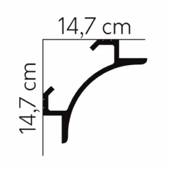 PROVISTON | Lichtleiste "RM001" | 147 X 147 X 2000 Mm | Weiß | Deckenleiste | Stuckleiste | Modern