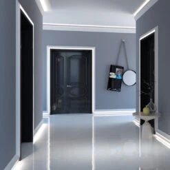 PROVISTON | Lichtleiste "RM001" | 147 X 147 X 2000 Mm | Weiß | Deckenleiste | Stuckleiste | Modern -Maison Décorer Magasin QL001 4