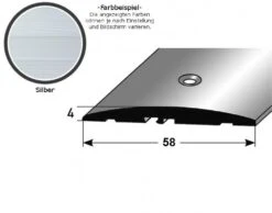 Barre De Seuil | 58 Mm | Type: 08 Aluminium Anodisé -Maison Décorer Magasin auer0008 mittig silber 4