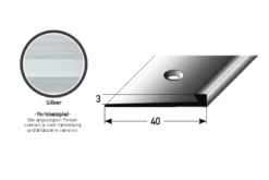 Profilé De Finition | Profilé D'arrêt | Hauteur 3 Mm | Aluminium Anodisé | Type 27 -Maison Décorer Magasin auer0027 silber