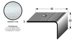 Nez De Marche | Cornière 40 Mm X 20 Mm | Inox | Antidérapant R10 DIN 51130