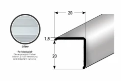 Cornière De Protection 20 X 20 Mm | Ou 25 X 25 Mm | En Aluminium | Adhésif Ou Non-percé -Maison Décorer Magasin auer0337 silber 2