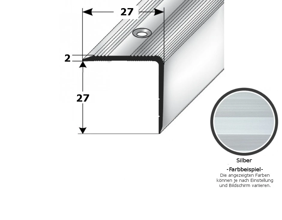 Nez De Marche | Cornière 27 Mm X 27 Mm | Aluminium Anodisé 2 Nez De Marche | Cornière 27 Mm X 27 Mm | Aluminium Anodisé – Image 2