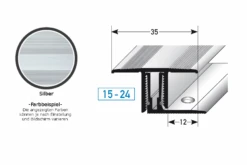 Barre De Seuil à Clipser Pour Sol Stratifié/parquet | Hauteur 15-24 Mm | Aluminium Anodisé -Maison Décorer Magasin auer0448 silber