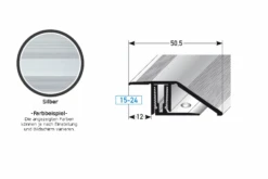 Profilé De Rattrapage | Barre De Seuil | Pour Hauteur 15 - 24 Mm | 50.5 Mm De Large | 2 Pcs | Alu -Maison Décorer Magasin auer0450 silber