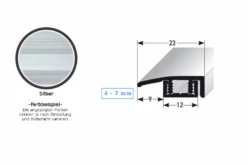 Profilé De Finition | Pour Hauteur 4 - 7 Mm | 23 Mm De Large | 2 Pcs | Aluminium Anodisé