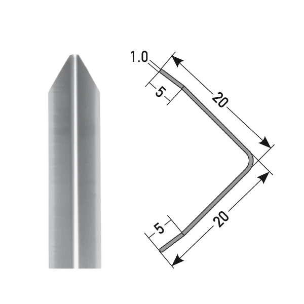 Cornière De Protection 20 X 20 Mm En Inox | à 3 Arêtes | Adhésif Ou Non-percé 2 Cornière De Protection 20 X 20 Mm En Inox | à 3 Arêtes | Adhésif Ou Non-percé – Image 2