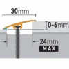 Barre De Seuil 30 X 5.4 Mm | Profilé En Aluminium 3 In 1 | Profilé De Rattrapage Et De Finition