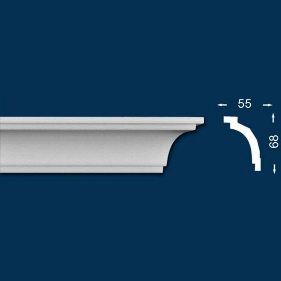 Moulure De Plafond De Qualité | 55 X 68 Mm | Polystyrène 1 Moulure De Plafond De Qualité | 55 X 68 Mm | Polystyrène