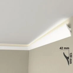 Moulure Lumineuse QL010 Mardom Pour éclairage Indirect En PU Résistant Ruban Alu Adhésif Incl. -Maison Décorer Magasin n lei324a 5
