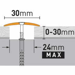 Barre De Seuil 30 X 3.12 Mm | Profilé En Aluminium Argenté Percé