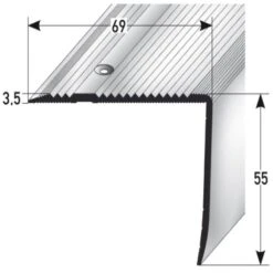 Nez De Marche 55 X 69 Mm | Aluminium Anodisé | Percé