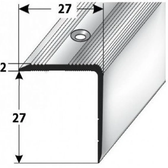 Nez De Marche | Cornière 27 Mm X 27 Mm | Aluminium Anodisé 1 Nez De Marche | Cornière 27 Mm X 27 Mm | Aluminium Anodisé