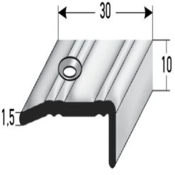 Nez De Marche | Cornière 10 Mm X 30 Mm | Inox | Antidérapant R10 DIN 51130